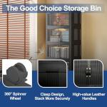 Collapsible Black Storage Bins with Door and Lid
