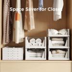 Pinkpum 5 Pack Stackable Plastic Storage Bins