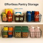 4 Pack Black Wire Storage Baskets