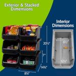 ReadySpace Stackable Plastic Storage Bins, 6-Pack