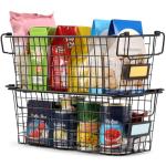 4 Pack XL Stackable Metal Baskets for Organizing