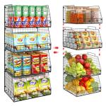 4 Pack XXL Stackable Wire Storage Baskets
