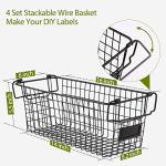 4 Pack XL Stackable Metal Baskets for Organizing