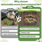 Detachable Worm Compost Bins for Gardening - 3 Pack