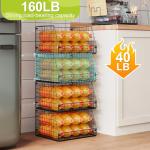 4 Pack XXL Stackable Wire Storage Baskets