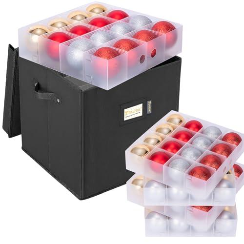 BALEINE Christmas Ornament Storage Bin with Dividers