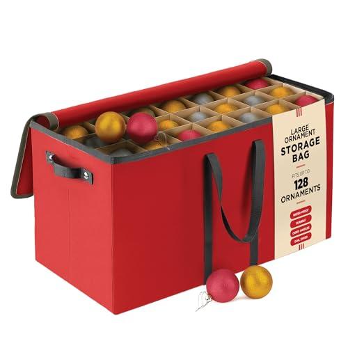 Large Christmas Ornament Storage Bin with Dividers