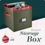 Christmas Ornament Storage Box with Adjustable Dividers