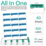 600 Count Color-Coded Moving Box Labels Set