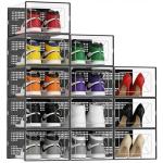 12-Pack Clear Stackable Shoe Storage Boxes