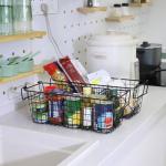 4 Pack XL Stackable Metal Baskets for Organizing