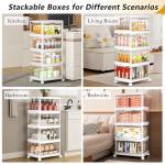 Clear Storage Bins with Wheels and Lid, 24QT