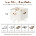 Shoe Organizer with Adjustable Dividers and Clear Cover