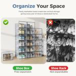 12-Pack Clear Stackable Shoe Storage Boxes
