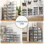 12-Pack Clear Stackable Shoe Storage Boxes