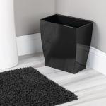 iDesign Small Black Plastic Trash Can for Any Room