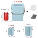 Blue Small Kitchen Compost Bin with Lid