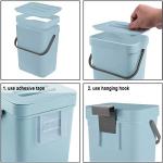 Blue Small Kitchen Compost Bin with Lid