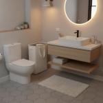 Slim Collapsible Laundry Basket with Handles, Beige