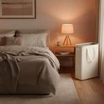 Slim Collapsible Laundry Basket with Handles, Beige