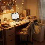 Slim Collapsible Laundry Basket with Handles, Beige