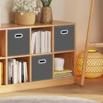 Fabric Cube Storage Bins with Handles - Set of 3