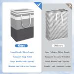 BlissTotes 3-Pack Waterproof Laundry Baskets - Gradient Grey
