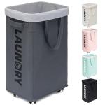 Goodpick Rolling Laundry Basket with Removable Bag