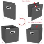 Fabric Cube Storage Bins with Handles - Set of 3
