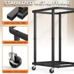 Large Rolling Laundry Basket with Wheels - Black