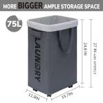 Goodpick Rolling Laundry Basket with Removable Bag