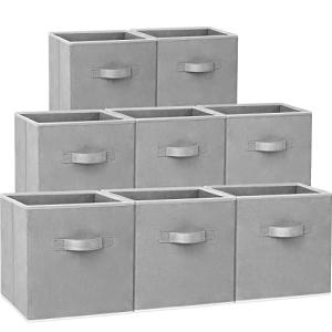 Criusia 11-Inch Heavy Duty Fabric Storage Bins - 8 Pack