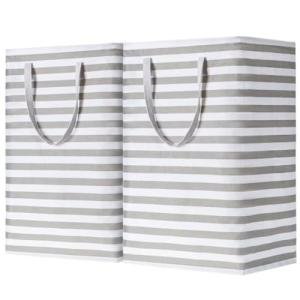 Large Waterproof Laundry Basket - 2-Pack, Grey