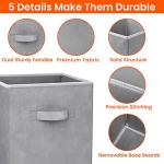 Criusia 11-Inch Heavy Duty Fabric Storage Bins - 8 Pack