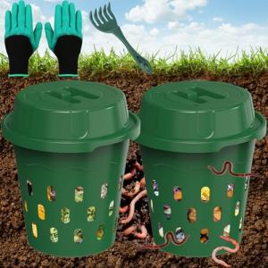 XIAN 2-Pack Inground Worm Compost Bin 8L