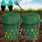XIAN 2-Pack Inground Worm Compost Bin 8L