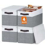 4 Pack Large Storage Bins with Lids