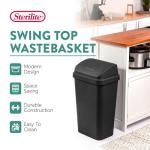 Sterilite 4-Pack Swing Top Trash Bin, Black