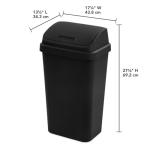 Sterilite 4-Pack Swing Top Trash Bin, Black