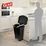 Glad 13 Gallon Step-On Trash Can with Lid