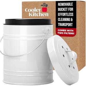 Small Odorless Kitchen Compost Bin with Lid