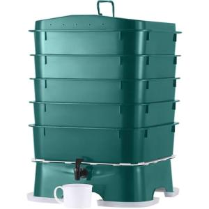 VermiHut® Plus 5-Tray Worm Composter – Dark Green