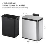 Stainless Steel Kitchen Compost Bin with Removable Bucket