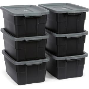 Rubbermaid 6-Pack Heavy Duty 3 Gallon Storage Bins