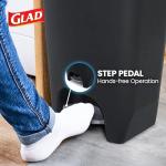 Glad 13 Gallon Step-On Trash Can with Lid