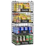 JKsmart XL Stackable Wire Pantry Bins, 4 Pack