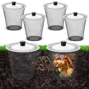 4 Pcs Inground Worm Composter with Lids