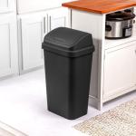 Sterilite 4-Pack Swing Top Trash Bin, Black