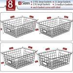Extra Large Wire Baskets with Labels - 8 Set