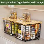 Stackable Wire Storage Basket for Kitchen Pantry